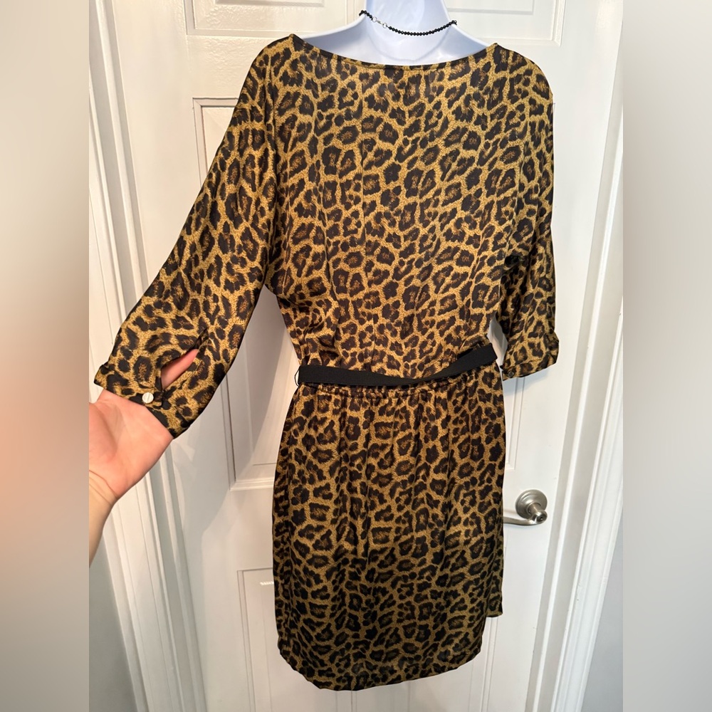 Michael Kors Animal Print Long Sleeve Dress